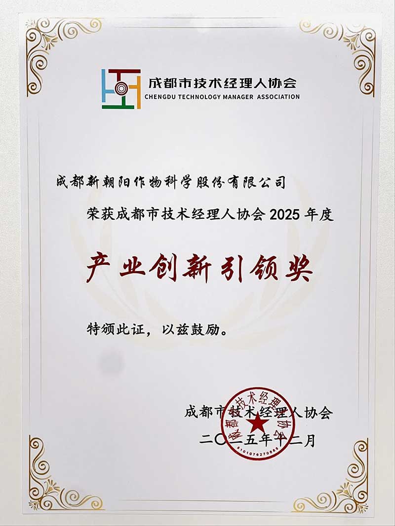 新朝陽(yáng)榮獲成都市技術(shù)經(jīng)理人協(xié)會(huì )“2025年度產(chǎn)業(yè)創(chuàng  )新引領(lǐng)獎”